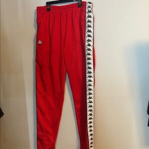 Kappa Red Joggers with Logo Side Tape